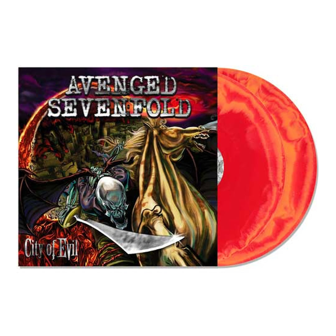 Avenged Sevenfold – City of Evil – Indie Exclusive Orange & Red Swirl Vinyl 2 LP [Explicit]