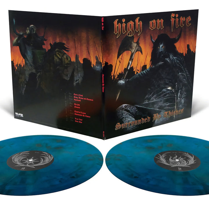 High On Fire – Surrounded By Thieves – Aqua Blue & Black Galaxy Effect Merge Vinyl 2 LP