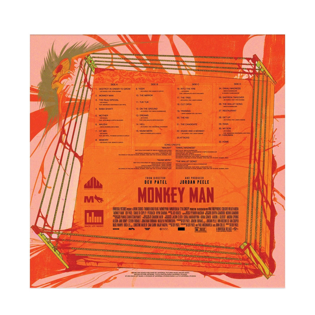 Monkey Man OST – Jed Kurzel – Colored Vinyl 2 LP
