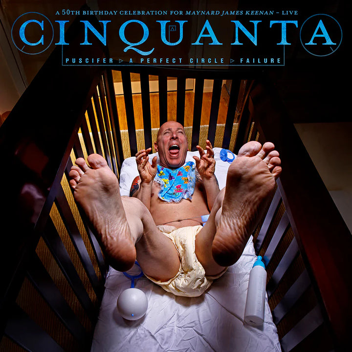 Puscifer/A Perfect Circle/Failure – Cinquanta: A 50th Birthday Celebration For Maynard James Keenan Live – Clear Blue & White Swirl Vinyl 2 LP