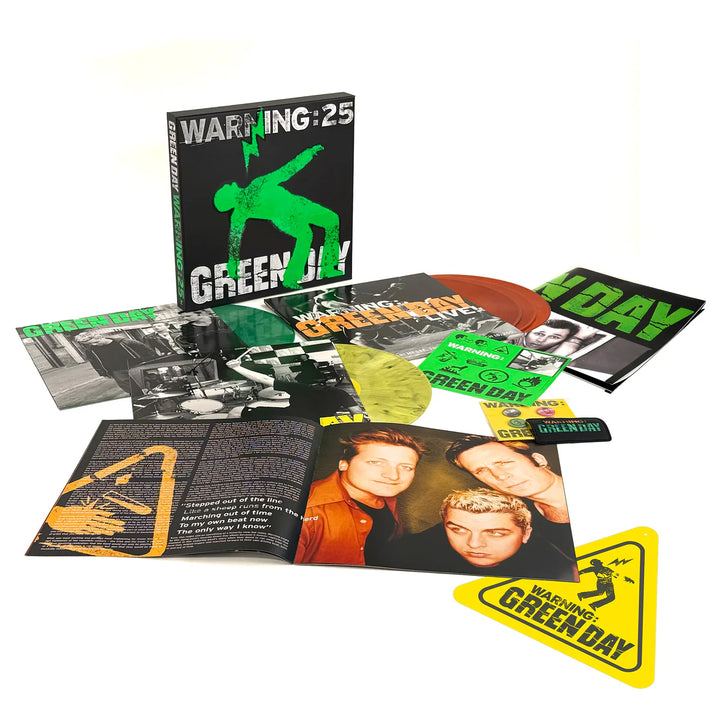 Green Day – Warning (25th Anniversary Deluxe Edition) – Indie Exclusive Green, Yellow, and Orange Vinyl 5 LP Box Set